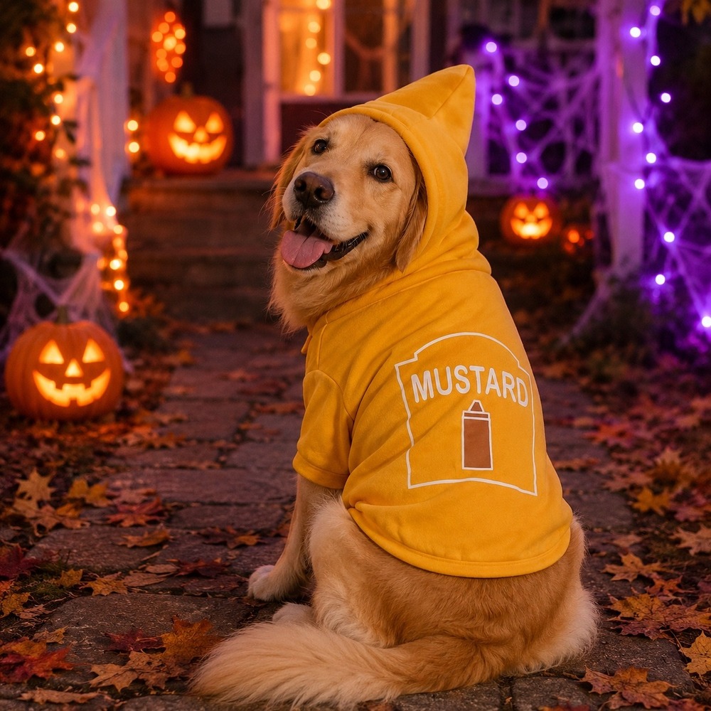Hyde and Eek Boutique Pet Mustard Sweatshirt Costume XL Yellow Dog Halloween